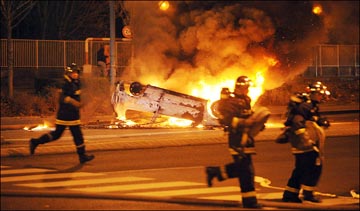 Firemen Working at Traffic Accident